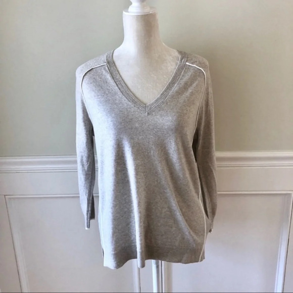 J. Crew New Merino Wool Tipped Gray Sweater XS - Picture 5 of 5